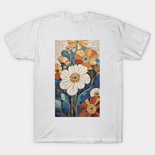 Gustav Klimt's Blooming Symphony: Inspired Floral Pattern T-Shirt